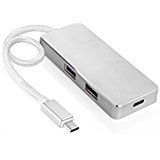 USB Type-C Hub,UROPHYLLA 1 Type-C Hub to 2-Port USB 3.0 Portable Aluminum Hub , for iMac Macbook, Mac mini , Macbook Pro, and More(Silver)