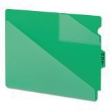PACK OF 25 CENTER TAB VINYL OUTGUIDES, LETTER SIZE 9-1/2" x 12-7/8" OVERALL. TWO POCKETS (GREEN)