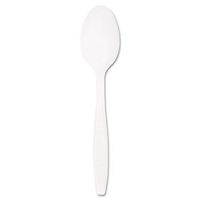 Guildware Extra Heavyweight Plastic Teaspoons, White, 100 per Box