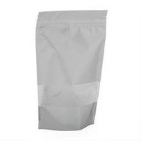 Silver Rice Paper with Window Panel Stand-Up Pouch - 5-1/8 X 3-1/8 X 8-1/8 - Package 25
