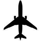 ELKS Unique Design Airplane Outline CAR Decal Sticker, White, 6 Inch, Die Cut Vinyl Decal, for Windows, Cars, Trucks, Toolbox, Laptops, MacBook-virtually Any Hard Smooth Surface