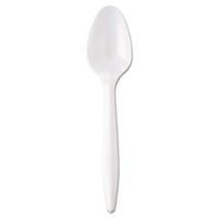(3 Pack Value Bundle) GENMWSIW Wrapped Cutlery, 6 1/4", Teaspoon, White