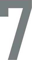 hBARSCI Number - 7 Vinyl Decal - 5" - Die-Cut Sticker -for Cars, Trucks, Windows, Laptops, Tablets 3.0 mil Thick Vinyl - Gray