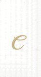 White Stripe Buffet/Guest Napkins with Gold Monogram "C" 16 ct.