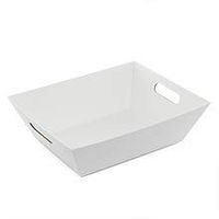 10 X 7-1/2 X 3-1/4 White Heavy Crdbrd Bskt Tray-Pk