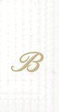 White Stripe Buffet/Guest Napkins with Gold Monogram "B" 16 ct.