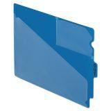 PACK OF 25 CENTER TAB VINYL OUTGUIDES, LETTER SIZE 9-1/2" x 12-7/8" OVERALL. TWO POCKETS (BLUE)