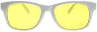 Colored Lens Color Therapy Glasses - White Frame Classic Style (Yellow)