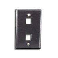 HUBBELL WIRING DEVICES SSF12 WALL PLATE, STAINLESS STEEL, 2 MODULE
