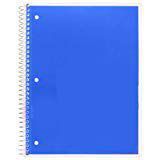 Small Blue Spiral Notebook, Office, Wide Ruled, Staples Spiral Notebook, Back to School, Stationery, Durable, University (1 Unit)