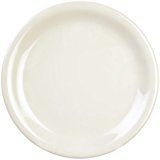 Yanco MS-109IV Mile Stone Narrow Rim Round Plate, 9" Diameter, Melamine, Ivory Color, Pack of 24