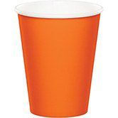 Club Pack of 240 Sunkissed Orange Disposable Paper Hot and Cold Party Tumbler Cups 9 oz.