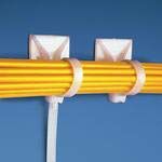 Panduit PRA2S-A-Q Combination Adhesive Mount Cable Tie, Releasable Cable Tie, Rubber Adhesive Type, White (Pack of 25)