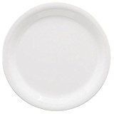 Yanco MS-107WT Mile Stone Narrow Rim Round Plate, 7.25" Diameter, Melamine, White Color, Pack of 48