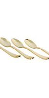 Exquisite Plastic Cutlery, Premium Quality Silverware"Gold/Silver Look Alike"Heavy Duty Plastic Cutlery - 120 Count (Gold, Soup Spoons)
