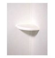 Swan ES20000.037 Solid Surface Corner 2-pieces Shower Soap Dish, 4.75-in L X 4.75-in H X 1-in H, Bone