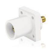 Leviton 16R23-W Male Panel Receptacle, 90 Degree, Threaded Stud, Cam-Type, White