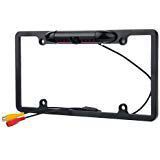 Car Rear View Backup Camera IR Night Vision US License Plate Frame CMOS Alloy Black