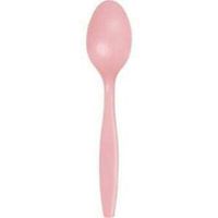 Pink Heavy Duty Plastic Spoons 24 Per Pack