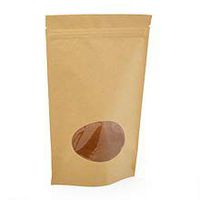 Kraft Solid Colored with Oval Window Stand-Up Pouch - 7 X 4 X 11-1/2 - Case 1000