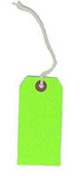 K-Kraft Gift Tags with String Options (#1 = 2.75 x 1.3 inches, PRE-Strung NEON Green)