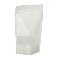 White Rice Paper with Window Panel Stand-Up Pouch - 5-7/8 X 3-1/2 X 9 - Case 1000