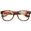 Standard Retro Clear Lens Nerd Geek Assorted Color Horn Rimmed Glasses (Tortoise Shell)