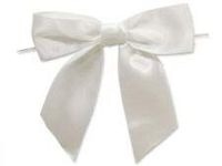 Buy All Store 6ct. Pre-Tied White 5" Satin Gift Bows Wire Ties Ready-to-Use 1-1/2" Ribbon