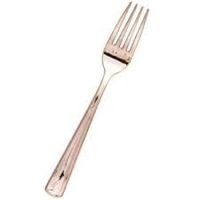 Club Pack of 288 Shiny Metallic Rose Gold Party Plastic Cutlery Forks