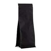 Matte Black Zip Top Square Bottom Gusseted Pouch - 4-1/8 X 3-1/8 X 10-7/8 - Case 1000