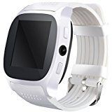 Aaliyah New T8 Smart Watches Support SIM &TF Card with Camera Sync Call Message Men Women Smartwatch Bluetooth Watch for Android (White)