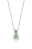 Perfume Bottle Shaped Aromatherapy Locket (Green Amazonite with Rose Gold Chain)