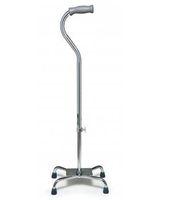 GF Health 6141A Silver Collection Low Profile Quad Cane, Aluminum, Standard Grip, Small Base, 8" x 6" (Pack of 4)