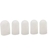 Tuscom 5Pcs Insulation, Anti-hot, Non-Slip Silicone Finger Protector,23x36mm/19x36mm for Hand-held Barbecue Sleeve Insulation Anti-Skid Finger Cover (White)