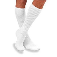 SensiFoot Knee-High Mild Compression Diabetic Sock X-Small, White [1 Pair]