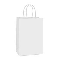 BagDream Small Paper Gift Bags 50Pcs 5.25x3.75x8 Inches Kraft Paper Bags Party Bags Shopping Bags Kraft Bags White Paper Bags with Handles Bulk