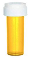 8 Dram, Empty BPA-Free Cylinder Vials with Reversible Child Resistant Caps (Pack of 30) (Amber)