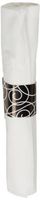 Hoffmaster 119971 Linen-Like CaterWrap Pre-Rolled Dinner Napkin and Heavyweight Cutlery, Silver Swirl, White/Black (Case of 100)