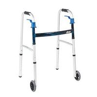 Deluxe Trigger Release Folding Walker with 5" Wheels, Junior, 33-1/2" H x 25" W x 16-1/4" D (1 CASE, 4 Each)