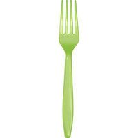 Club Pack of 600 Fresh lime green Premium Heavy-Duty Plastic Party Forks