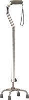 NOVA Quad Cane, Lightweight Four Legged Cane with Soft Grip Handle, Height (for users 4’11 - 6’4”) and Left or Right Adjustable, Silver