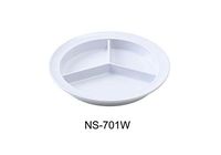 Yanco NS-701W Nessico Deep Compartment Plate, 8.75" Diameter, Melamine, White Color, Pack of 24