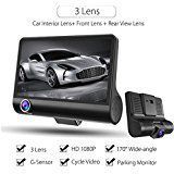 hongada 3 lens 4''HD 1080P car recorder three way video recorder
