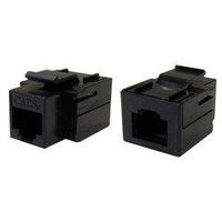 PcConnectTM CAT5E, RJ45 Inline Keystone Coupler, Black Color