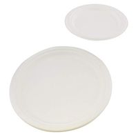 SpecialT Biodegradable Bagasse Plates - 7 Inch and 10 Inch Round Sugarcane Dinner Plates Disposable Paper Plates, 100pk