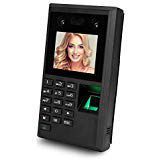 LIBO Face Fingerprint Password Time Attendance Machine Employee Checking-in Payroll Recorder 2.8 inch DC 12V Facial Recognition Access Controller USB U-Disk 10 Language Support