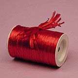 Krafty Klassics 1 Roll of Colored Pearlized Raffia Ribbon (1/4" x 100 Yds) (Red)