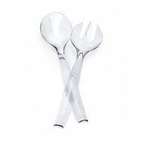Simcha Plastic Serving Spoon and Fork Clear/Pack of 6