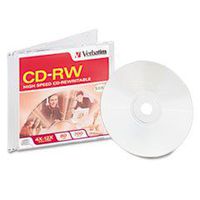 Verbatim - CD-RW Disc, 700MB/80min, 4x-12x, w/Slim Jewel Case, Silver