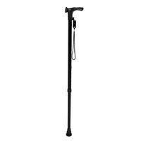 Black Walking Aid Crutches Aluminum Alloy Telescopic Adjustment Anti-Slip Elderly Support Stick 15cm72cm MUMUJIN